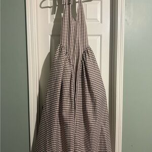 Fashion Nova Jocelyn Gingham Maxi Dress - Chocolate/Combo